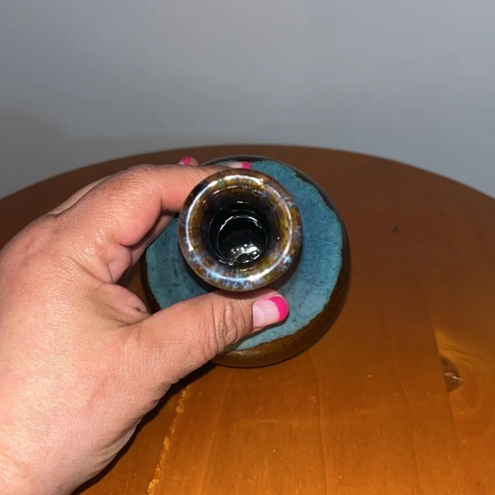 studio pottery bud vase, likely handmade